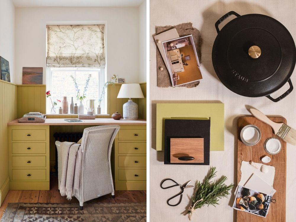 Neptune Quince home office and Quince mood board